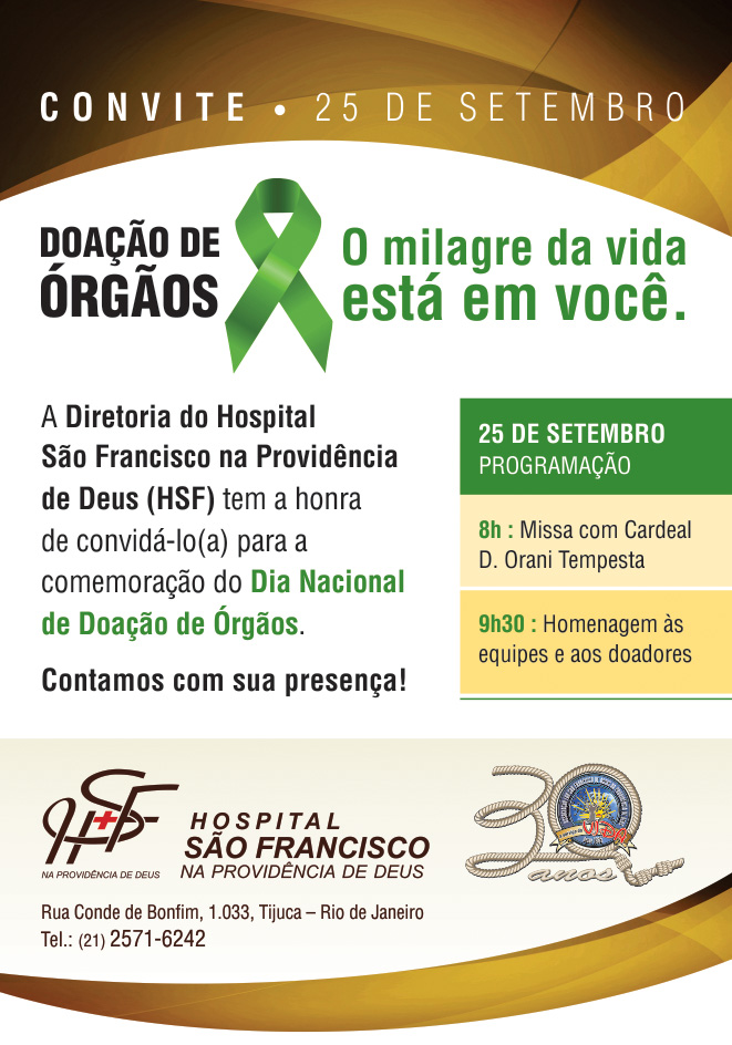 Campanha de Doação de Órgãos – Dia 25 de Setembro